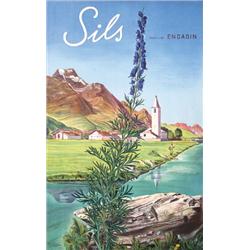 293 BEAUTUIFUL VINTAGE Swiss Travel Poster Plakat Sils 1940s