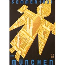 296 ORIGINAL German Travel Poster Munich 1930s GRAPHICS
