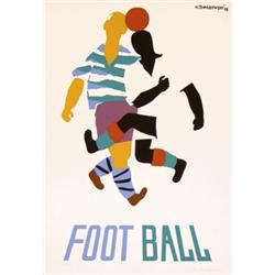 310 BEAUTIFUL ORIGINAL Soccer Poster 1940s/1980s RARE