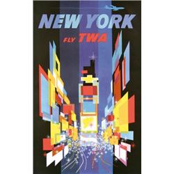 344 ORIGINAL DAVID KLEIN TWA New York Times Square Poster