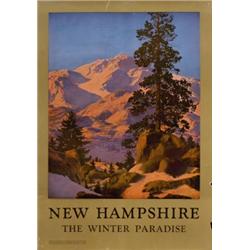 348 ORIGINAL Maxwell Parrish Poster New Hampshire 1940 RARE
