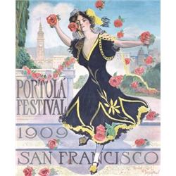 350 RARE ORIGINAL San Francisco Travel Poster 1900s Portola
