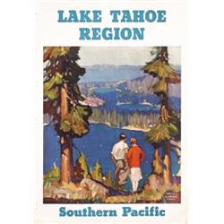 355 STUNNING SP Lake Tahoe Rail Poster 1930s Maurice Logan