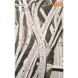 357 ORIGINAL SWISSAIR USA Los Angeles Freeways Poster 
