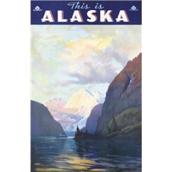 359 ORIGINAL VINTAGE Alaska Steamship Travel Poster 1930s