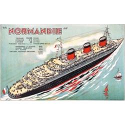 369 ORIGINAL Vintage NORMANDIE Steamship Poster 1930s