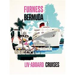 373 ORIGINAL Cruise Ship Furness bermuda Poster Bern Hill 1950s