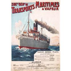 383 VERY OLD RARE Steamship Poster 1890s Plakat ORIGINAL