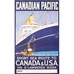 384 FANTASTIC VINTAGE Original Canadian Pacific Poster 1930s