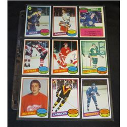 1980-81 Lot Of 9 NHL Cards Real Cloutier