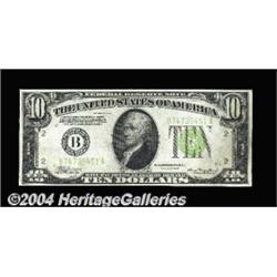 Fr. 2004-B $10 1934 Light Green Seal Inverted