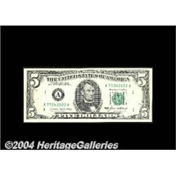 Fr. 1978-A $5 1985 Federal Reserve Note. Gem