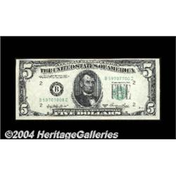Fr. 1962-B $5 1950A Federal Reserve Note. Gem