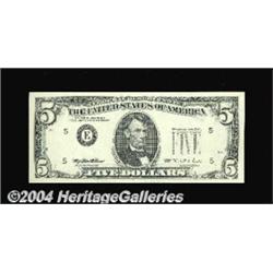 Fr. 1984-E $5 1995 Federal Reserve Note. Gem
