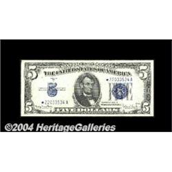Fr. 1654* $5 1934D Silver Certificates. Wide I