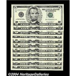 Fr. 1986-A-E and 1987-F-L $5 1999 Premium