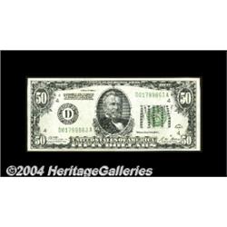 Fr. 2101-D $50 1928A Federal Reserve Note. Gem