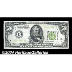 Fr. 2102-D $50 1934 Light Green Seal Federal