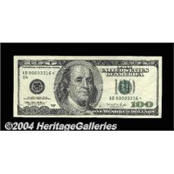 Fr. 2175-D* $100 1996 Federal Reserve Note.