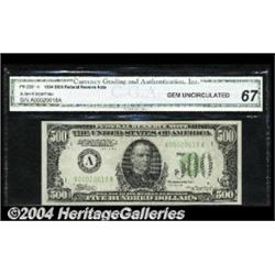 Fr. 2201-A $500 1934 Light Green Seal Federal