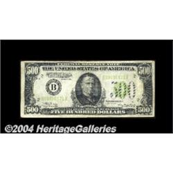 Fr. 2201-B $500 1934 Light Green Seal Federal
