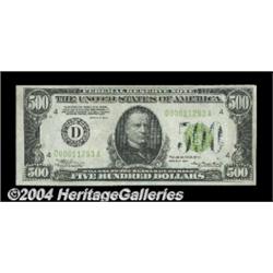 Fr. 2201-D $500 1934 Light Green Seal Federal
