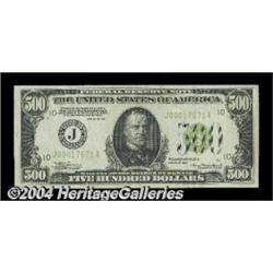 Fr. 2201-J $500 1934 Light Green Seal Federal
