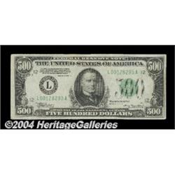 Fr. 2202-L $500 1934-A Federal Reserve Note.