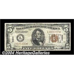Fr. 2301* $5 1934 Mule Hawaii Federal Reserve