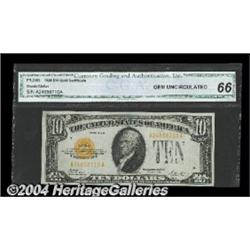 Fr. 2400 $10 1928 Gold Certificate. CGA Gem