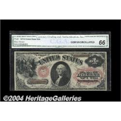Fr. 26 $1 1875 Legal Tender CGA Gem New 66. A
