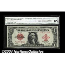 Fr. 40 $1 1923 Legal Tender CGA Gem New 65. A