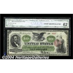 Fr. 93 $10 1862 Legal Tender CGA New 62. The