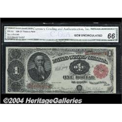 Fr. 352 $1 1891 Treasury Note CGA Gem New 66.