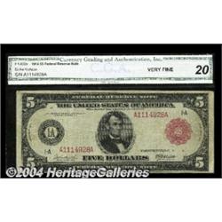Fr. 832a $5 1914 Red Seal Federal Reserve Note