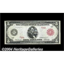 Fr. 837a $5 1914 Red Seal Federal Reserve Note