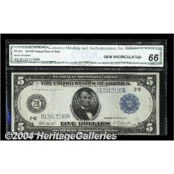 Fr. 850 $5 1914 Federal Reserve Note CGA Gem