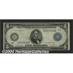 Fr. 853 $5 1914 Federal Reserve Note Fine-Very