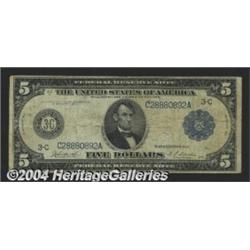 Fr. 854 $5 1914 Federal Reserve Note Fine. The