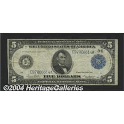 Fr. 855b $5 1914 Federal Reserve Note Fine.