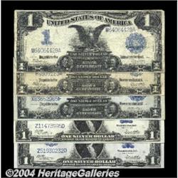 Five Silver Certificates. Three Black Eagles:
