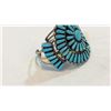 Image 2 : Silver And Turquoise Cluster Cuff Signed