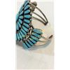 Image 3 : Silver And Turquoise Cluster Cuff Signed