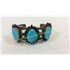 Image 1 : Silver And Turquoise Cuff 1950's Signed