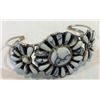 Image 1 : Silver & White Buffalo Turquoise Cuff Signed