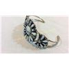 Image 2 : Silver & White Buffalo Turquoise Cuff Signed
