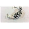 Image 3 : Silver & White Buffalo Turquoise Cuff Signed