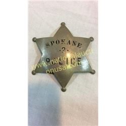 Spokane Police Badge. Sterling
