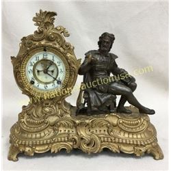 Ansonia French Bronze Statue Clock