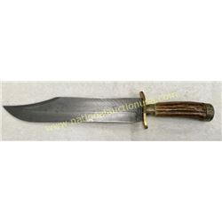 Large Bowie Knife With Stag Handle